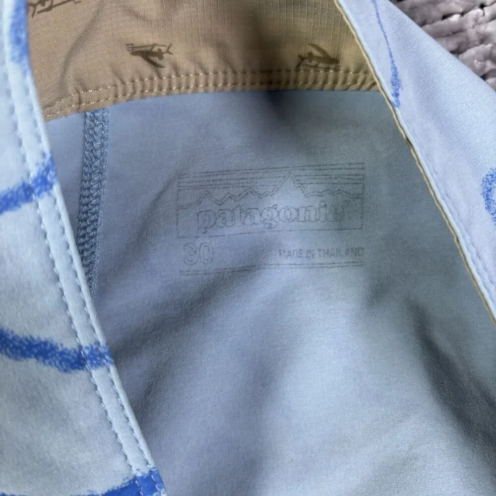 Patagonia Stretch Hydropeak Gerry Lopez Board Shorts Mens 30 Baby Blue Summer